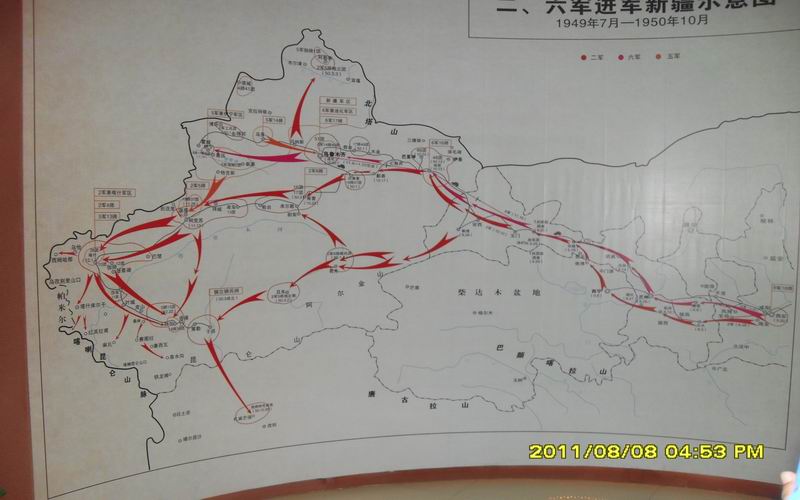 解放军解放新疆进军路线图