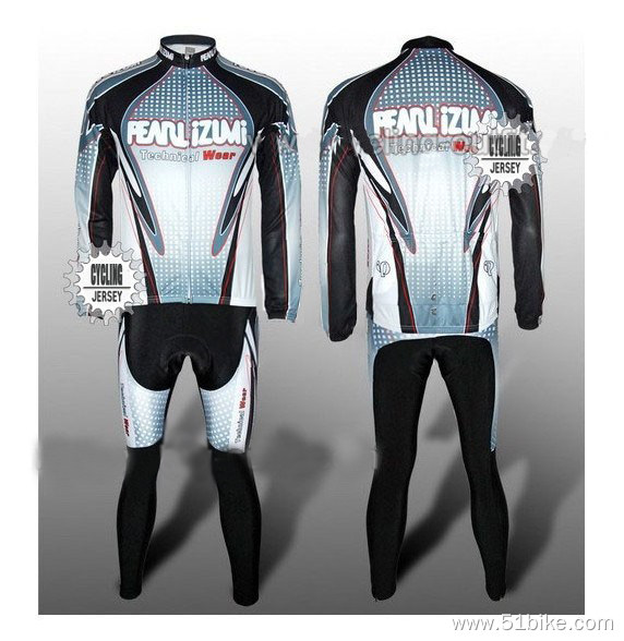 Pearl Izumi Grey Team Long Sleeve Cycling Jersey And Pants Kit