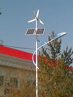 全国罕见的太阳能风能两用充电路灯（板房沟街道上）
