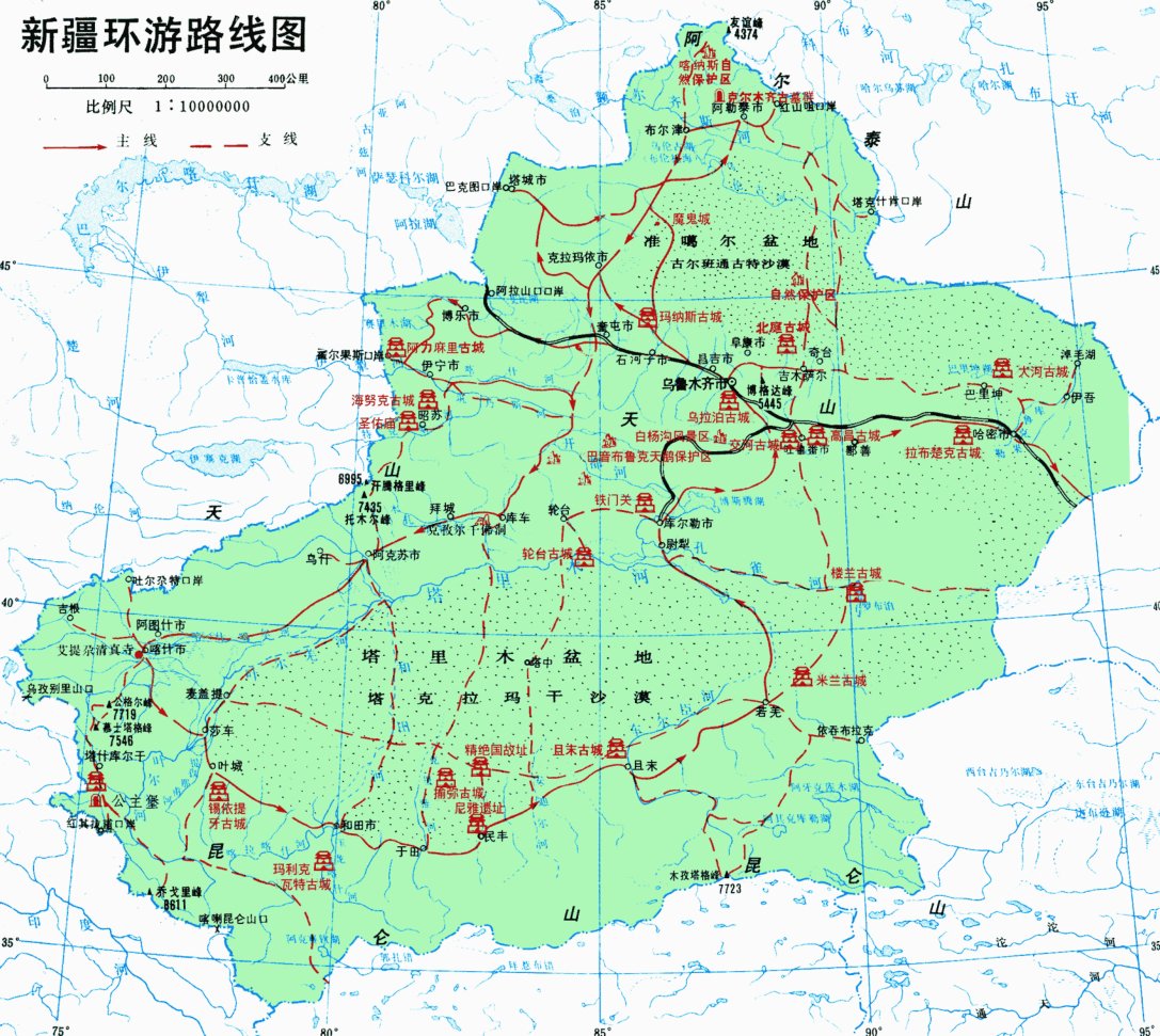 新疆道路交通地图图片